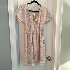 J. CREW White/Cream With Pink Floral Dress - Silk - Size 00